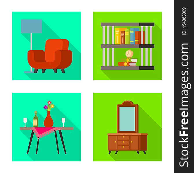 Vector illustration of comfort and equipment icon. Set of comfort and furniture stock vector illustration. Vector illustration of comfort and equipment icon. Set of comfort and furniture stock vector illustration.