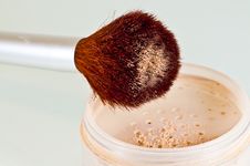 Brush And Container With Powder Stock Photos Brush And Container With Powder Stock Photos