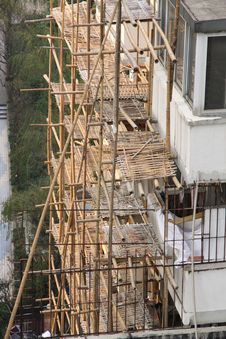 Bamboo Scaffolding Royalty Free Stock Images