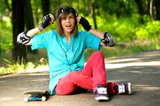 Teenage Girl With Skateboard Royalty Free Stock Photos Teenage Girl With Skateboard Royalty Free Stock Photos