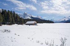 Frozen Lake In Snow Royalty Free Stock Photo Frozen Lake In Snow Royalty Free Stock Photo