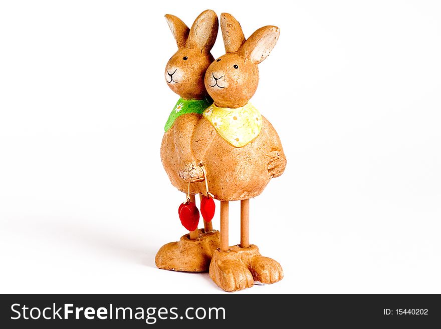 Easter Bunny Lovers holding Hands