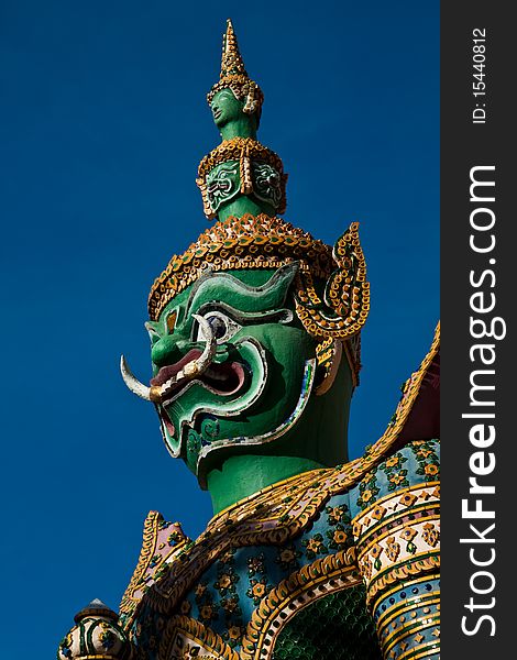 Giant is guard man of temple in the Arun temple - Bangkok ,Thailand. Giant is guard man of temple in the Arun temple - Bangkok ,Thailand