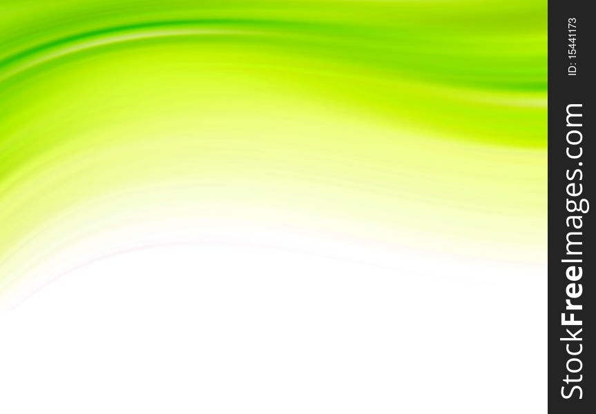 Green dynamic wave over white background. Abstract illustration