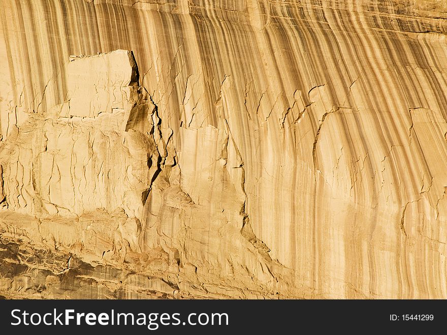 Abstract patterns created by desert varnish and erosion on the walls of a canyon in the Colorado National Monument.