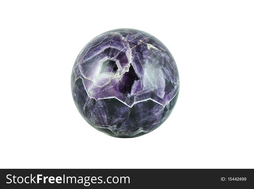 Sphere from amethyst on a white background. Sphere from amethyst on a white background.