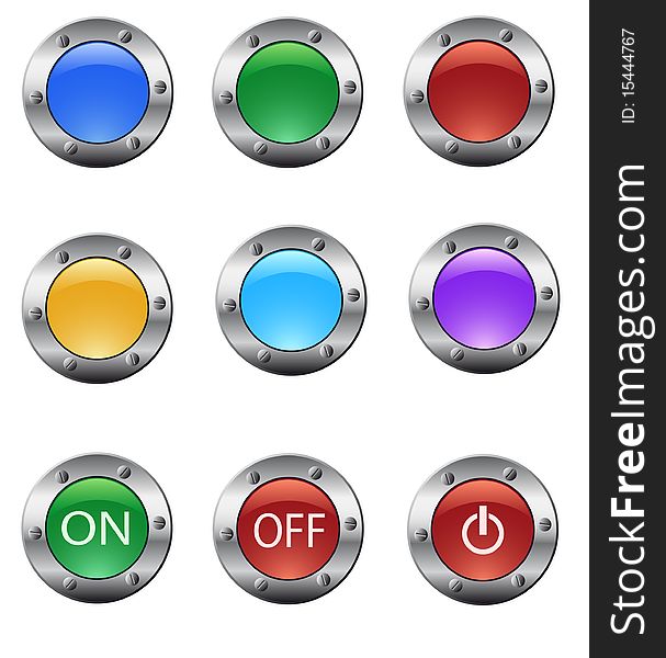 Color Glass Buttons Set
