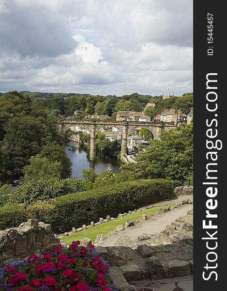 Spectacular view of the bridge in Knaresborough Yorkshire England. Spectacular view of the bridge in Knaresborough Yorkshire England