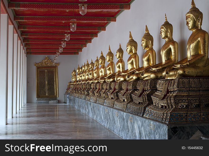 An ancient buddha image at the Recycling Buddha temple in Bangkok, Thailand