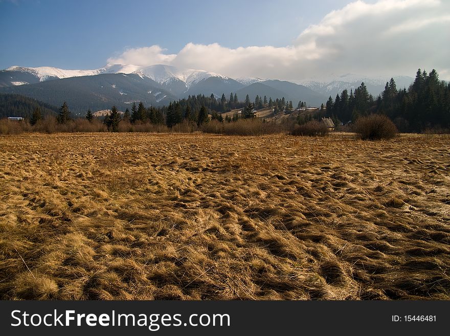 March mountain landscape in Slovakia