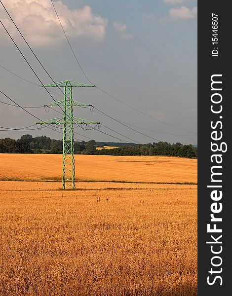 Rural, farmland landscape with high voltage electricity power line. Rural, farmland landscape with high voltage electricity power line.