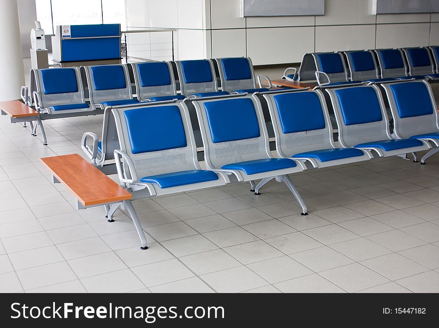 Seats with no people on the airport. Seats with no people on the airport.