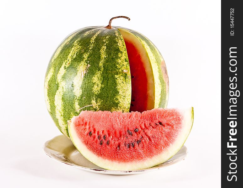 Ripe juicy water-melon on plate