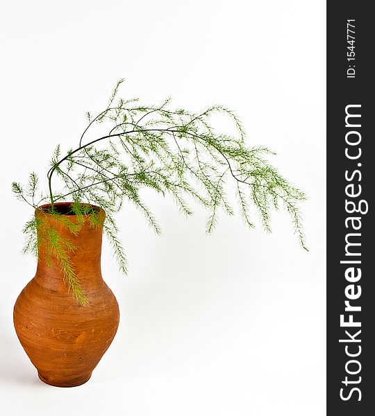 Jug with decorative grass