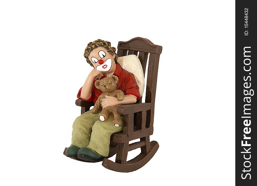 The isolated figurine of the clown