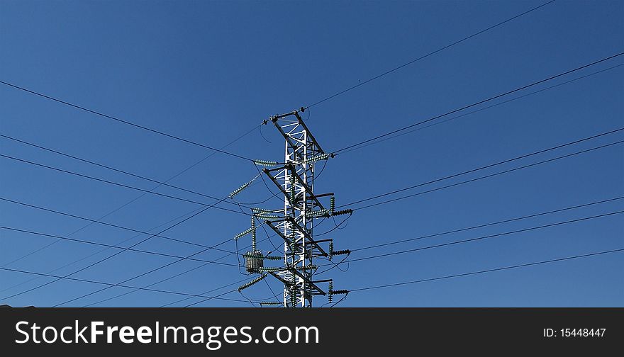 Electric pylon in the center of Moscow (Russia)