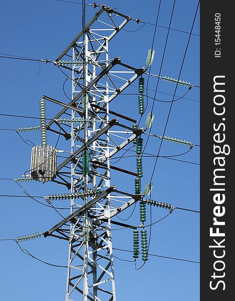 Electric pylon in the center of Moscow (Russia)