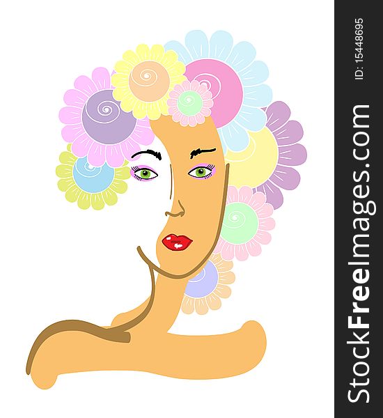 Abstract vector picture of face of beautiful girl. Abstract vector picture of face of beautiful girl