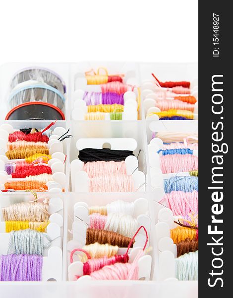Colorful embroidery threads
