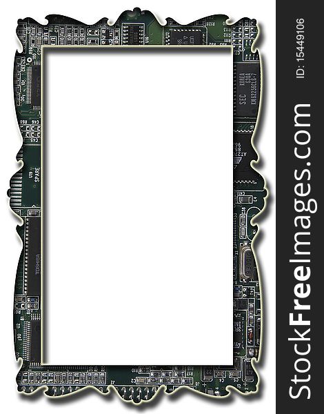 Digital frame from computer chip. Digital frame from computer chip