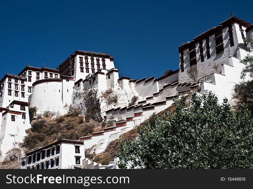 The great potala palace in tibet China in fine weather. The great potala palace in tibet China in fine weather