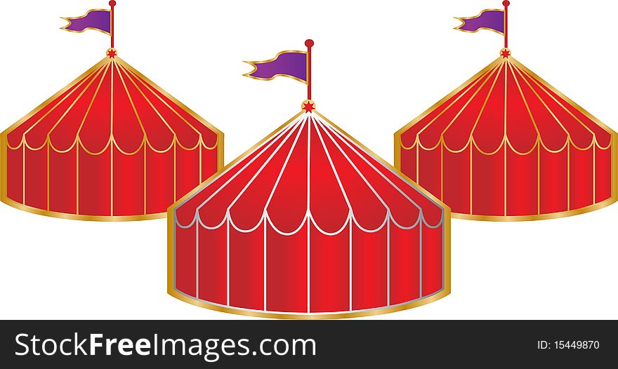 This is a illustration of a beautiful circus tent at a county fair.