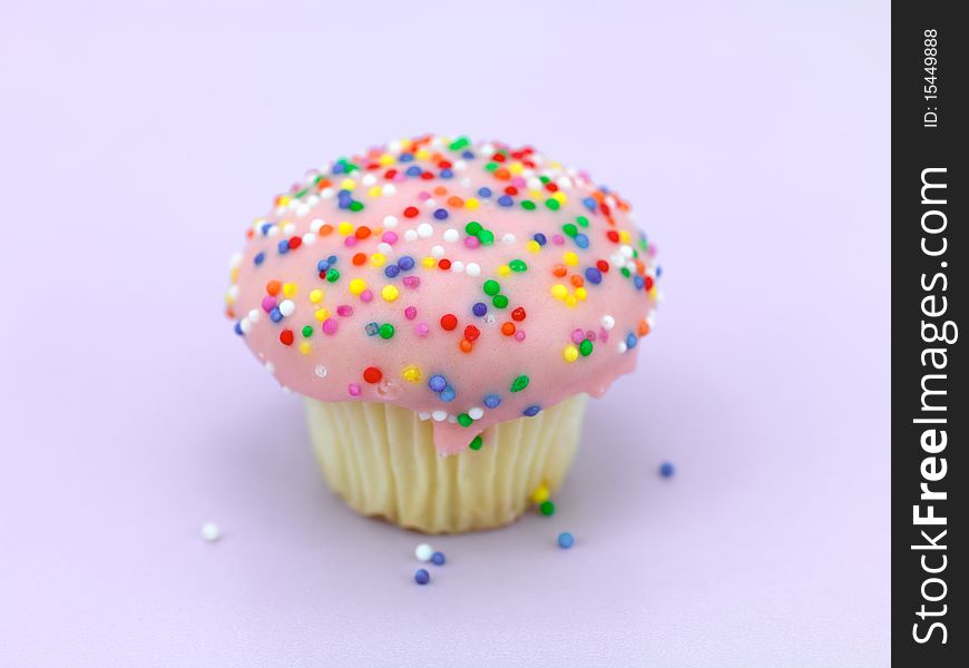 Freshly baked cup cakes with hundreds and thousands