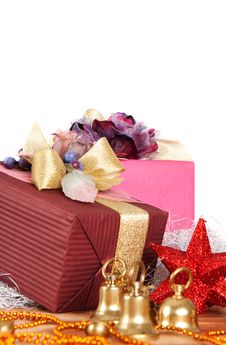 Christmas Presents And Ornaments Royalty Free Stock Photos