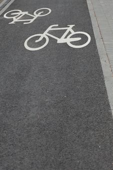 Bicycle Road Sign Stock Photo