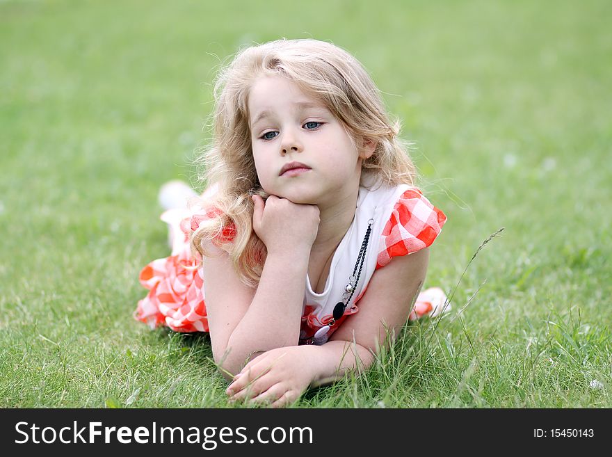 Closeup portrait of beautiful little girl