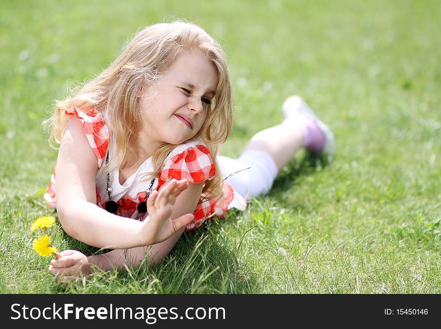 Closeup portrait of beautiful little girl