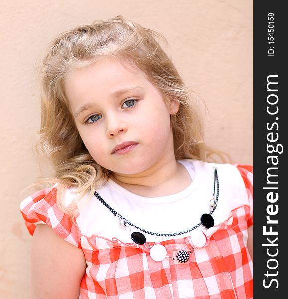 Closeup portrait of beautiful little girl