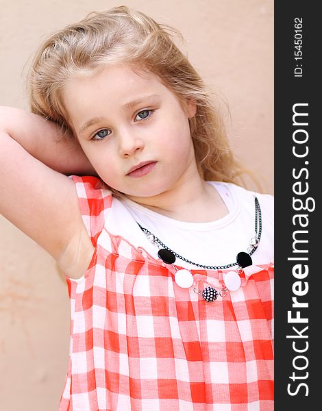 Closeup portrait of beautiful little girl