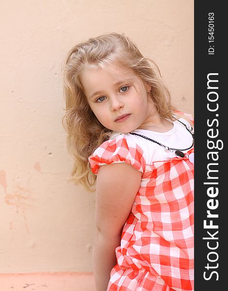 Closeup portrait of beautiful little girl