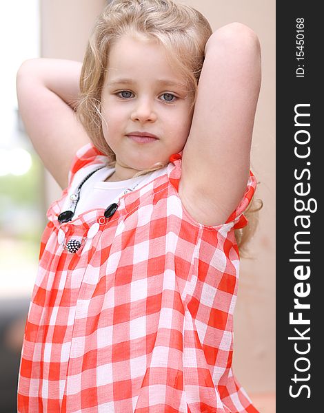 Closeup portrait of beautiful little girl