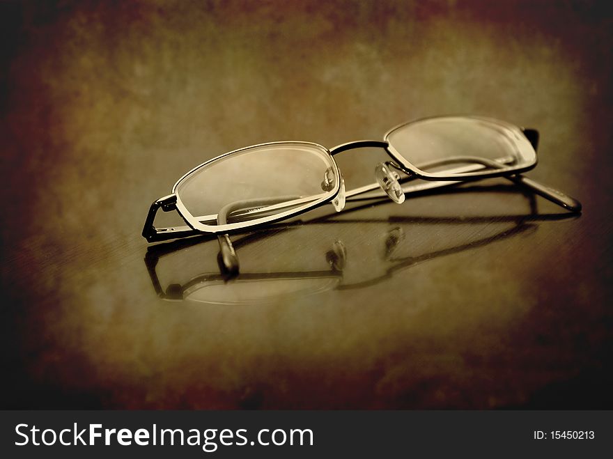 Closeup of Eyeglasses Isolated on White Background