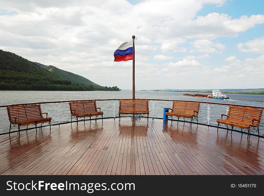 A deck on cruise boat