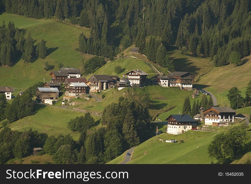 Mountain Village In Austrian Alps