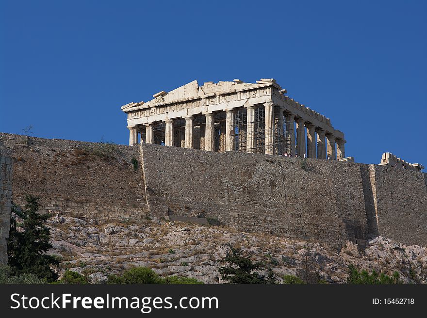 Ruins of Parthenon temple in Acropolis, Athens, Greence. Ruins of Parthenon temple in Acropolis, Athens, Greence