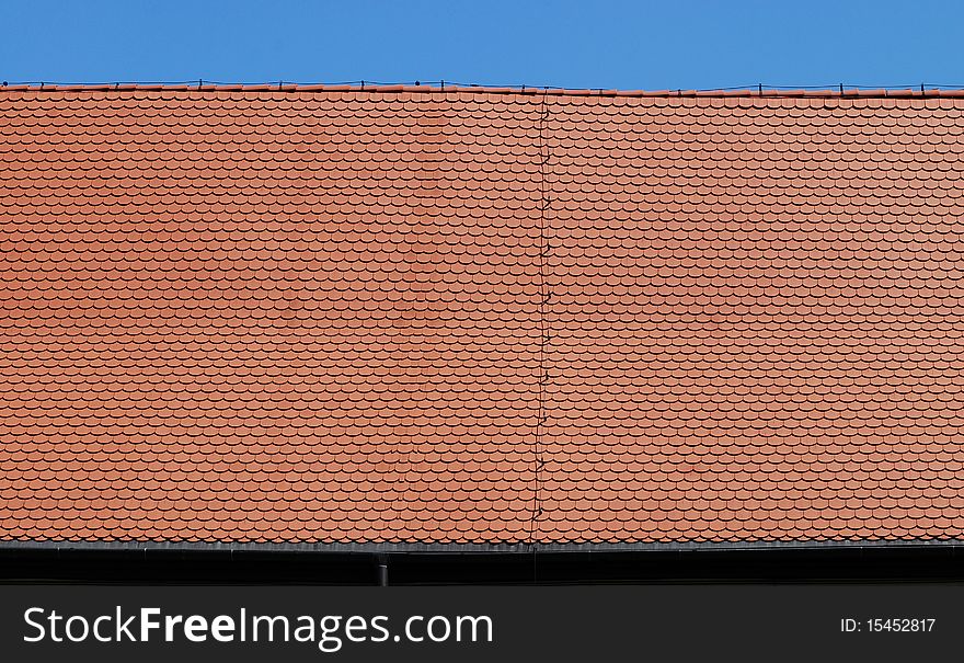 The image shows details of a roof with the in the background. The image shows details of a roof with the in the background.