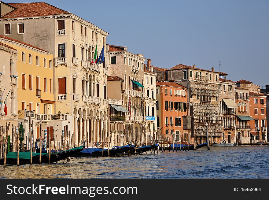 Venice grand channel on sunny day.