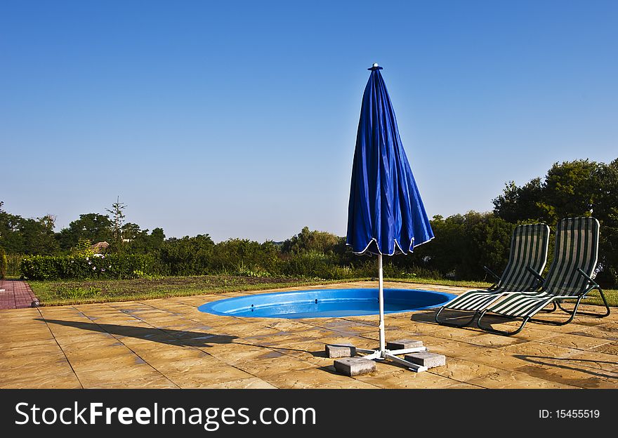 A Blue umbrella close resort