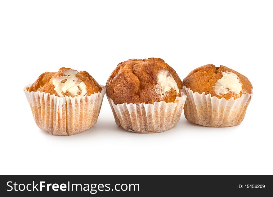 Cake in cup isolated on a white background. Cake in cup isolated on a white background