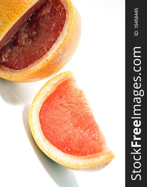 Pink grapefruit isolated foreground background