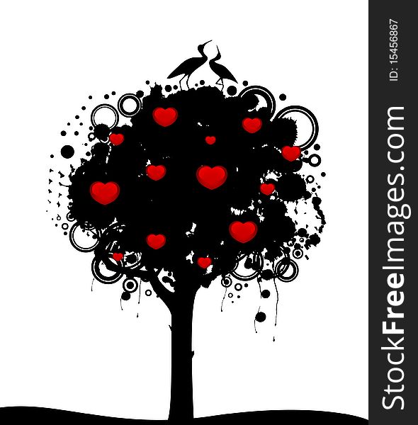 Tree With Red Hearts