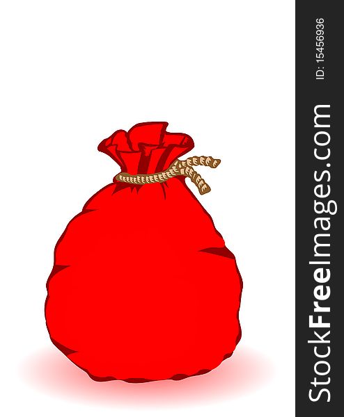 Vector illustration a New Year's bag with gifts on a white background
