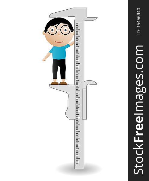 Vector illustration callipers_boy on a white background