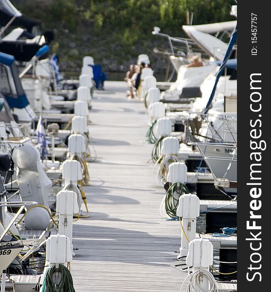 Shot of an alley in a marina