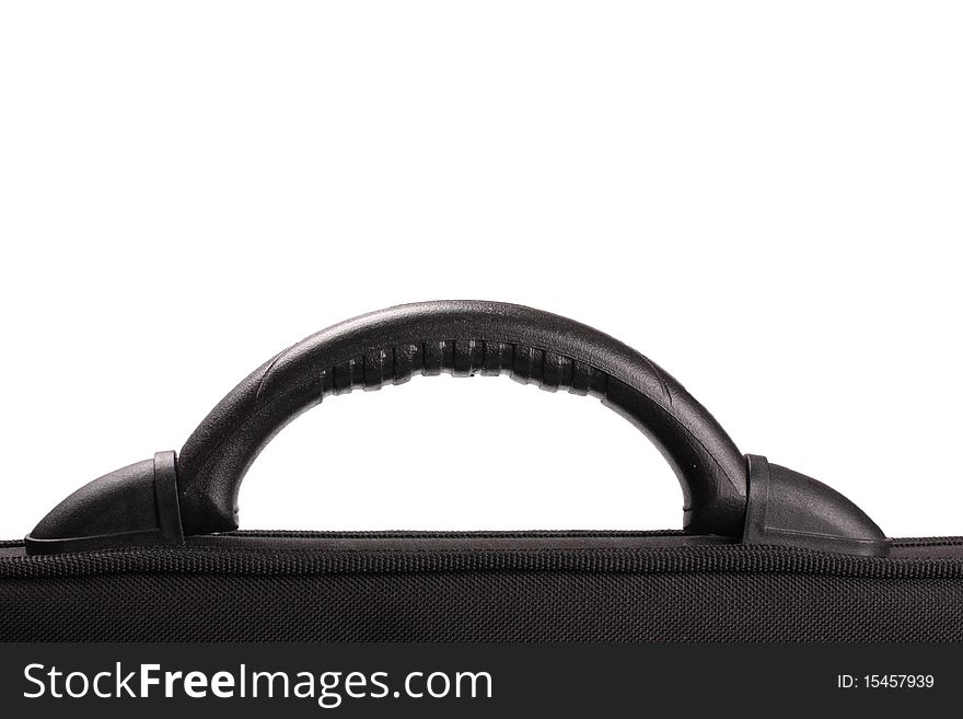 The black briefcase isolated on white background