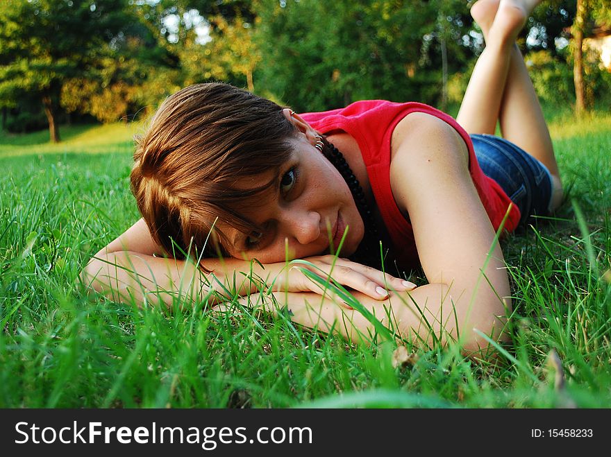 Girl In Green Grass
